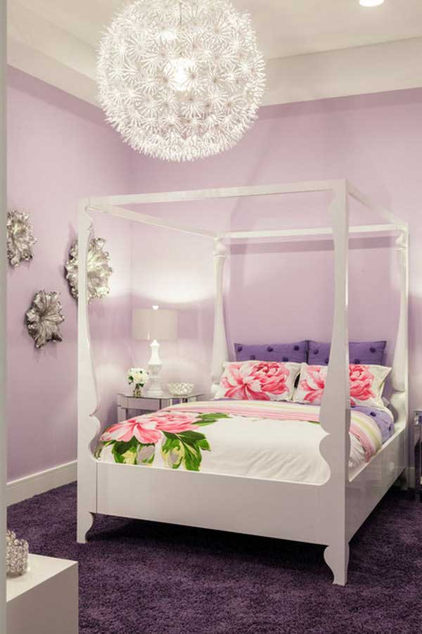 quarto feminino cor pastel lilas
