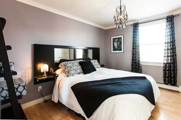 quarto violeta e preto feminino