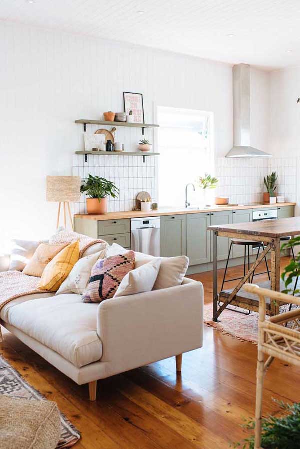 decor boho rustica cozinha aberta