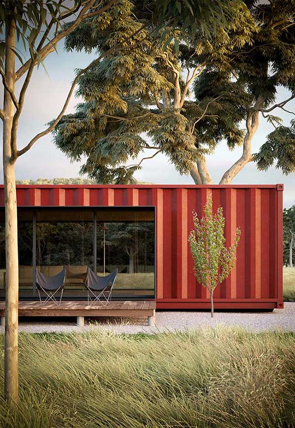 casa container vermelha