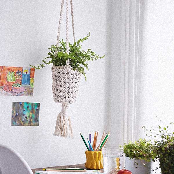 vaso suspenso barbante