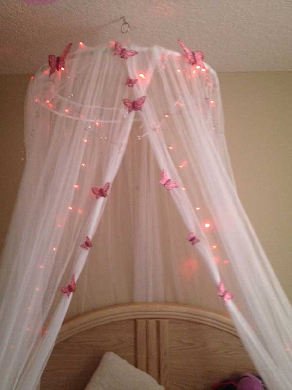 com borboletas rosas Com LED.