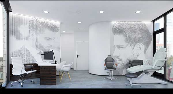 com mosaico Decoração com preto e branco.