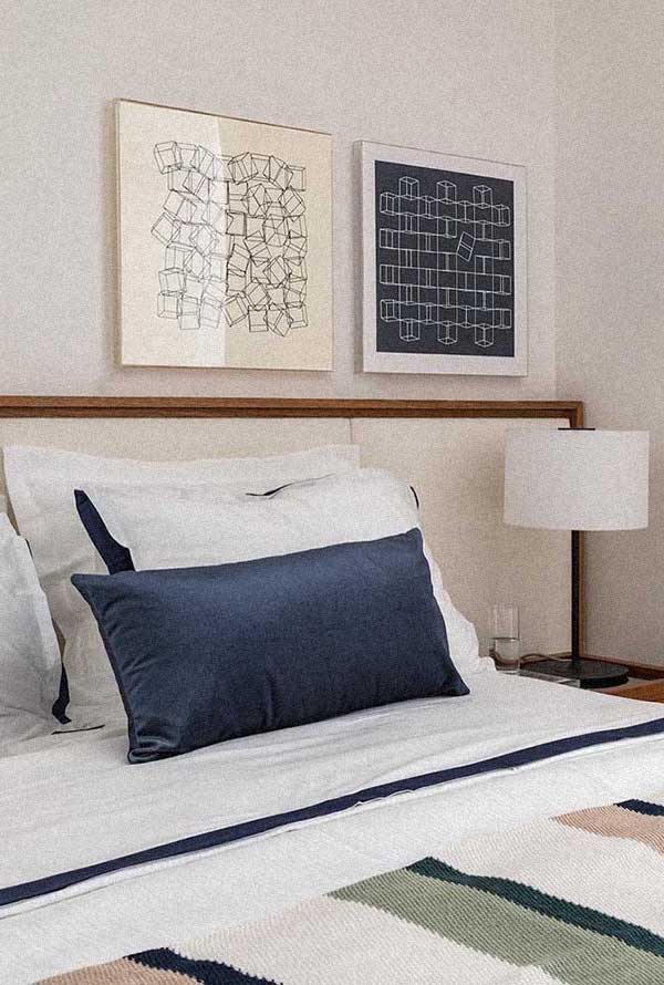 quadro geometrico Quadros geométricos se encaixam bem em qualquer quarto, pouco importando o estilo da decoração