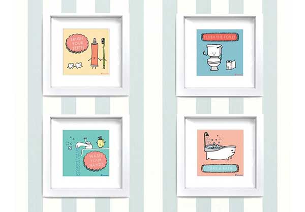 Quadros para banheiro infantil Quadros para banheiro infantil