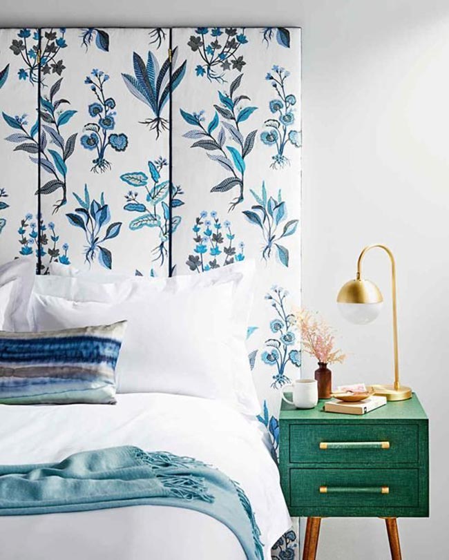 Como decorar a cabeceira da cama 3 Cabeceira com papel de parede.