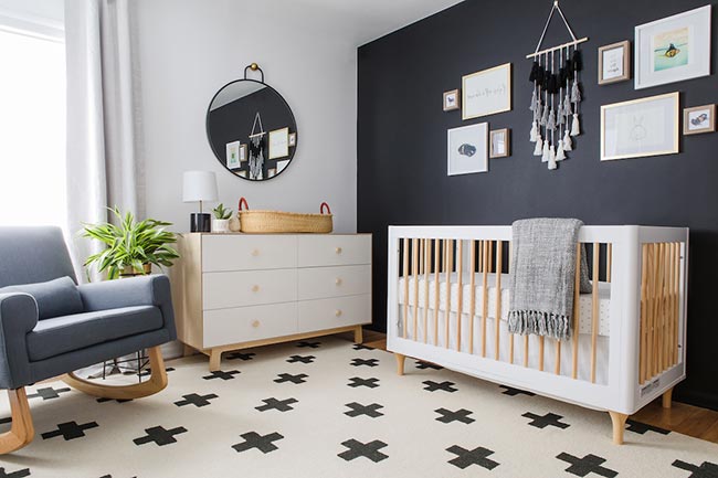 Cores neutras na decoração infantil.