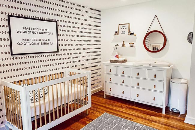 Inspiração para quartos infantis com preto e branco.