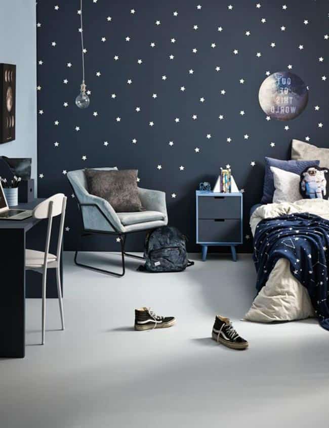 Papel de parede com estrelas.