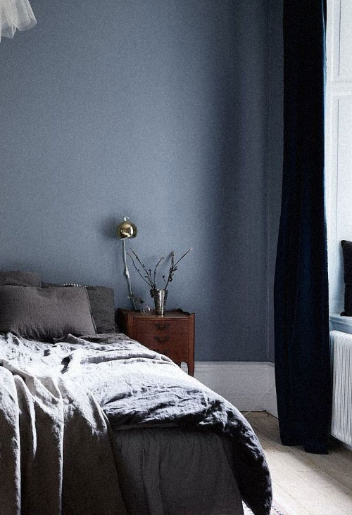 misturado azul cinza Tinta azul e cinza misturada para decorar parede de quarto de solteiro
