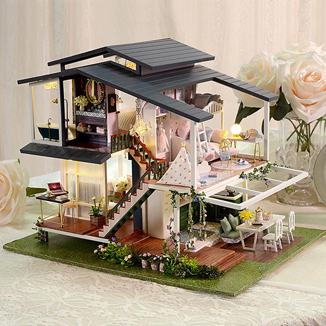Modelo estilo maquete para brincar de boneca.