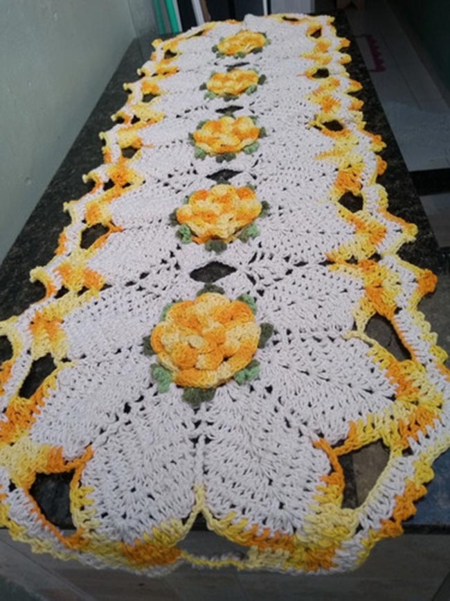 croche com barbante barroco 4 Modelo bordado.