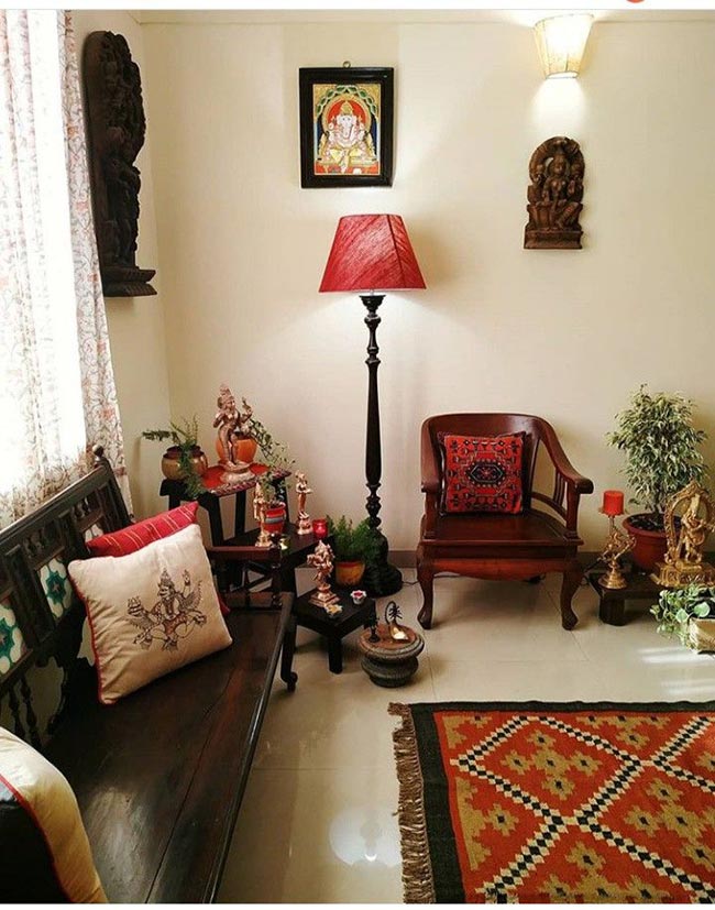 decoracao estilo indiano Iluminação com abajur.