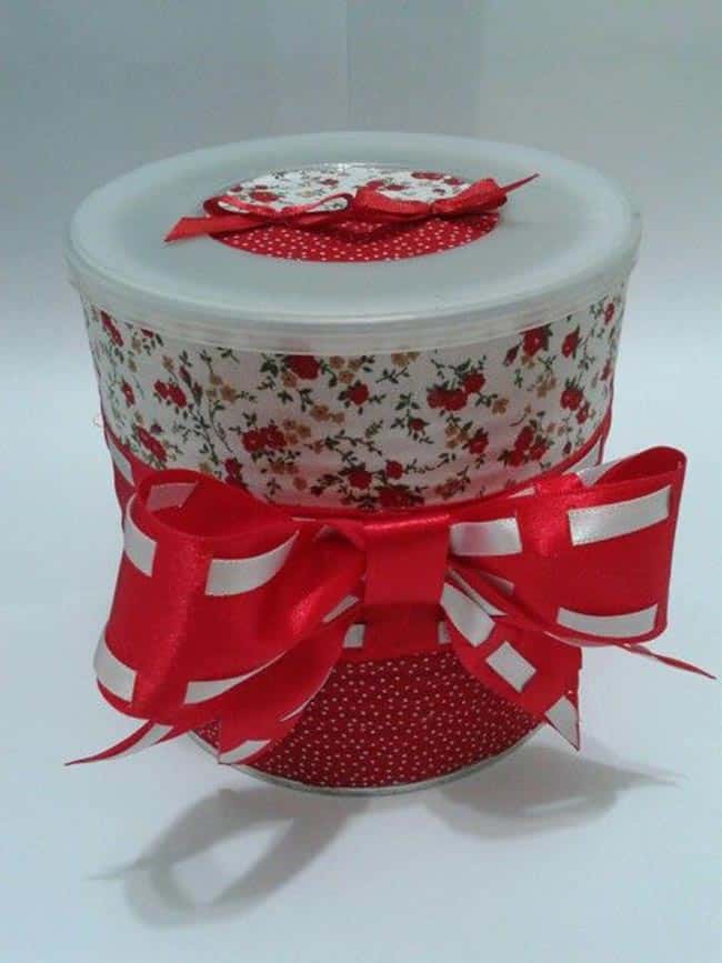 Decoracao com lata de Mucilon e Leite Ninho Inspiração com lata de leite.