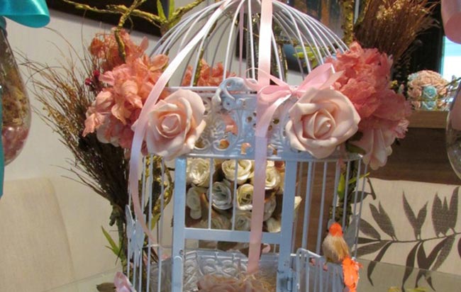 Gaiola Decorativa Provencal 7 Decorada com flores.