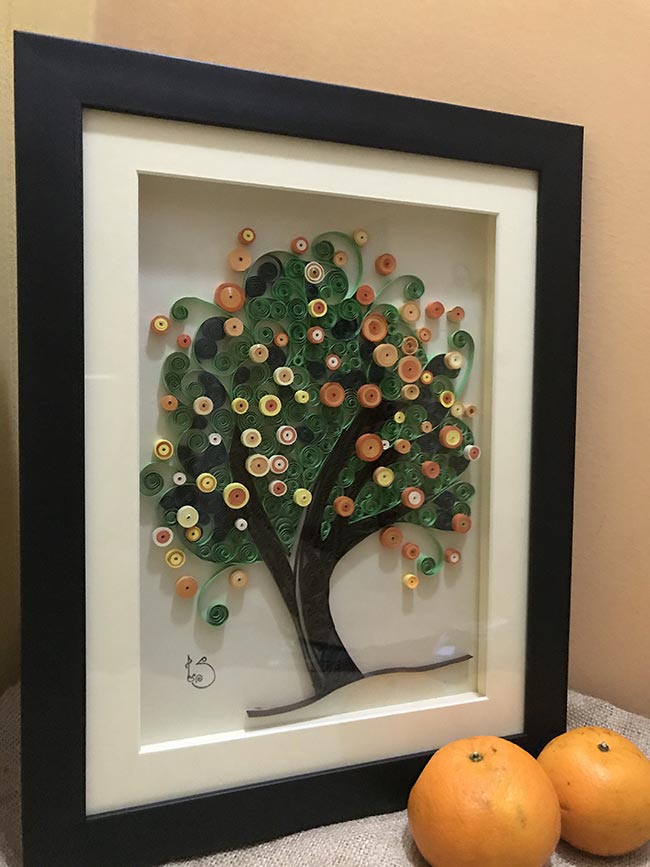 Quilling no Quarto 4 3 Quadro com a técnica.