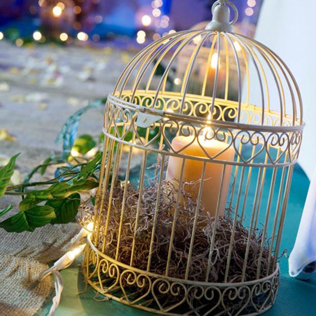 decorar festas com gaiolas 2 Com vela.