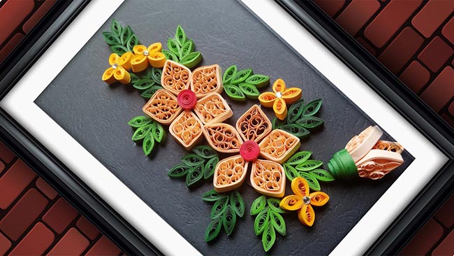 passo a passo de Quilling 3 Quadro de quilling.