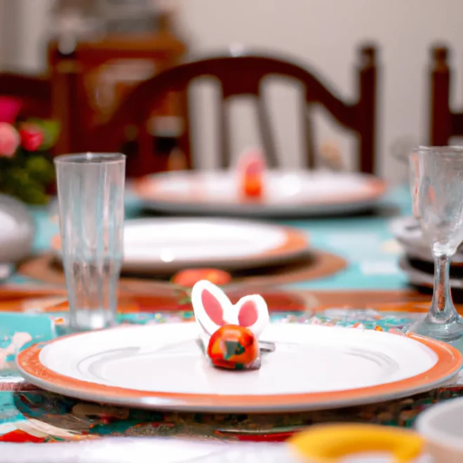 16 Mesa posta para o jantar de Pascoa scaled