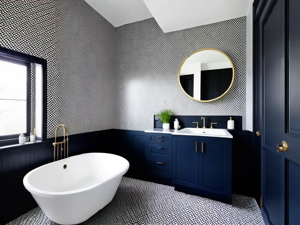 Dicas banheiros estilo geometrico ideias decoracao 4 1