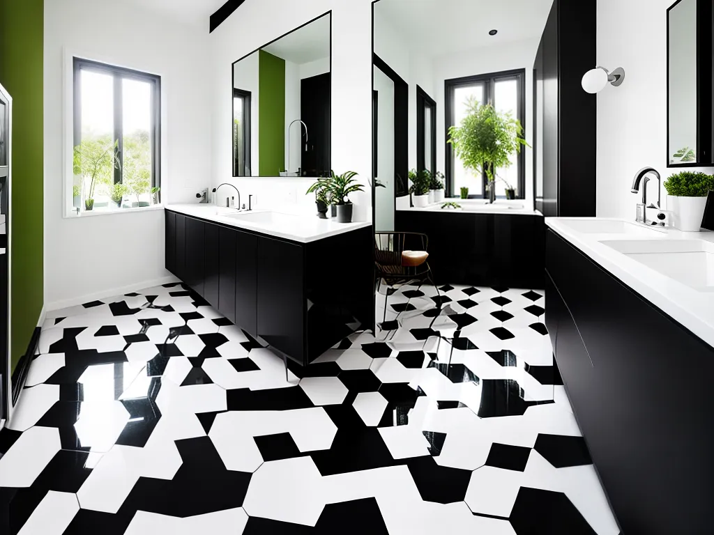 Dicas banheiros estilo geometrico ideias decoracao 4
