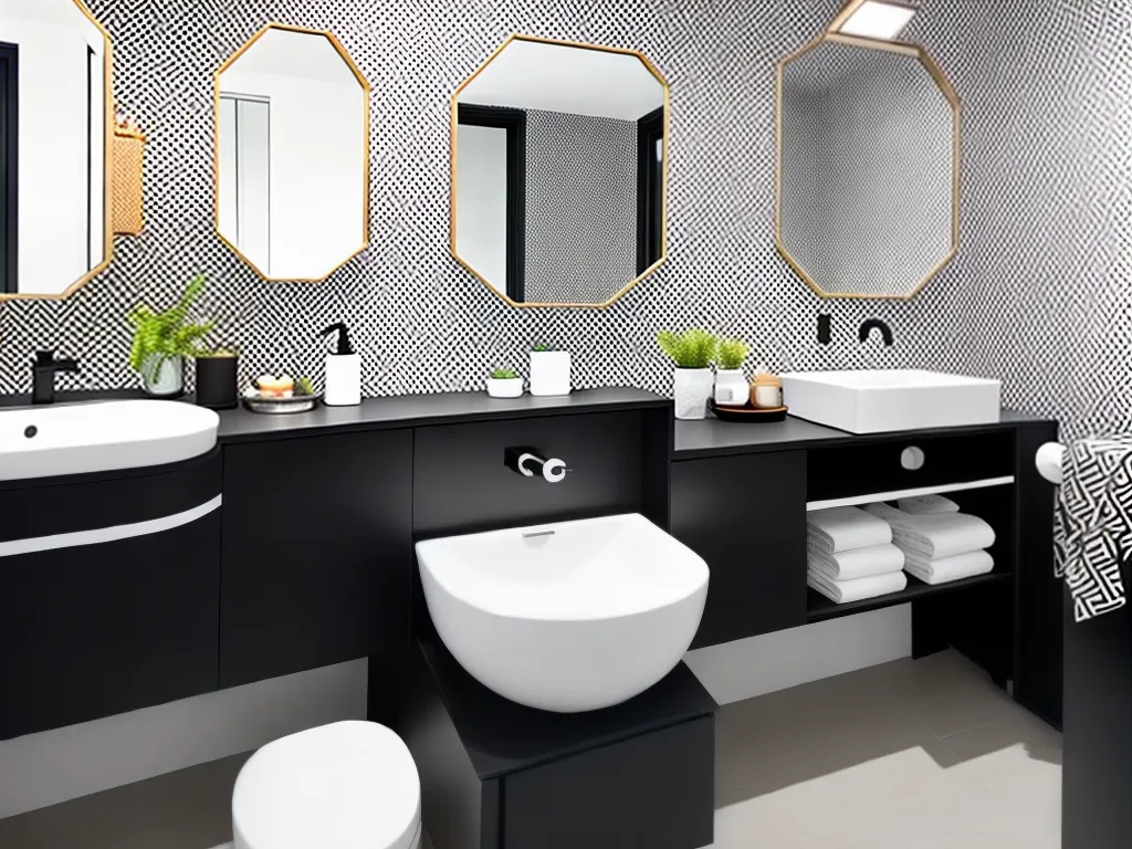 Fotos banheiros estilo geometrico ideias decoracao 3 3