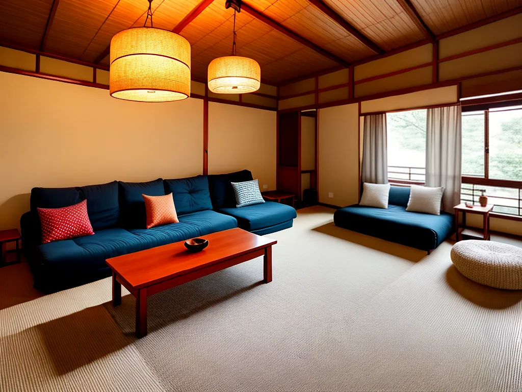 Ideias decoracao japonesa tatames futons sala
