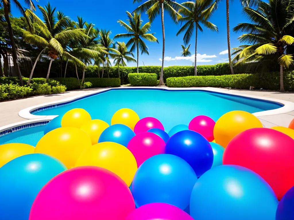 Imagens decoracao baloes festa piscina 2