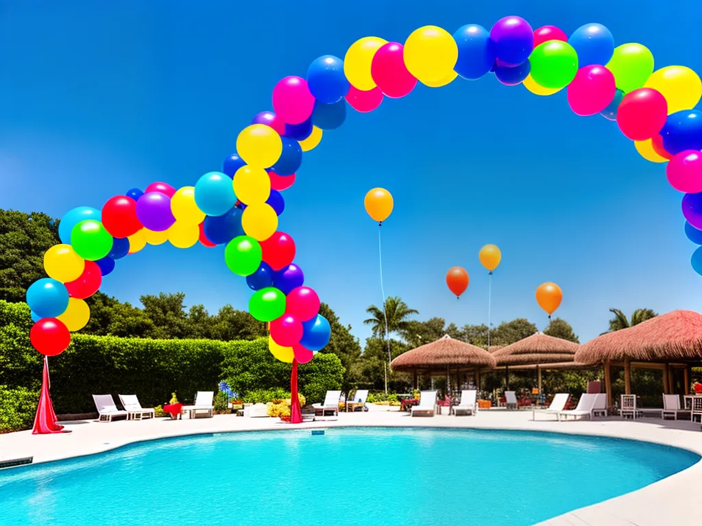 Imagens decoracao baloes festa piscina 3