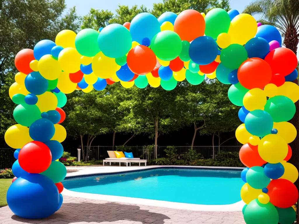Imagens decoracao baloes festa piscina 4