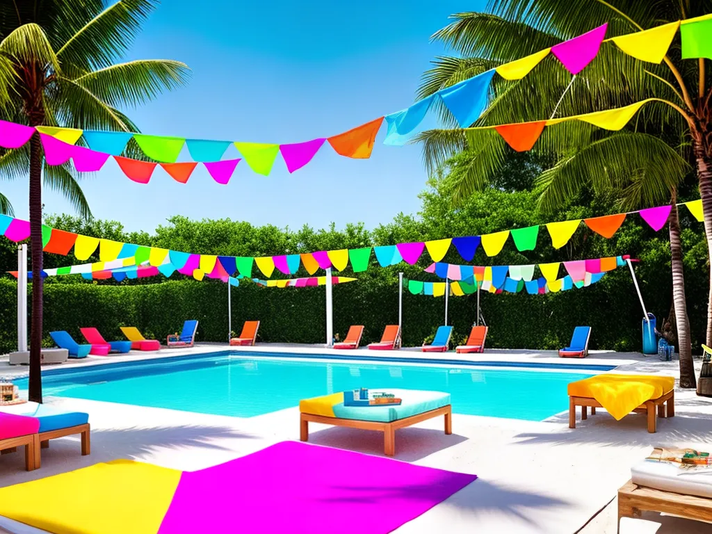 Imagens decoracao festa piscina toalhas 4