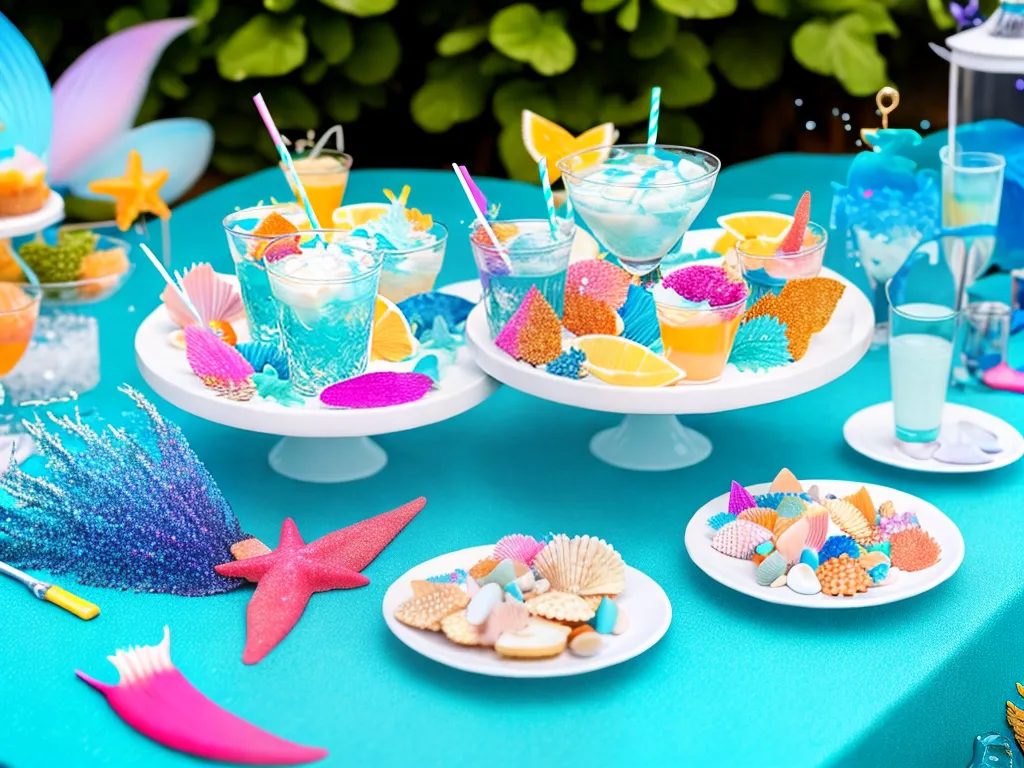 Imagens preparando festa piscina tematica sereia 4 Imagens preparando festa piscina tematica sereia 4